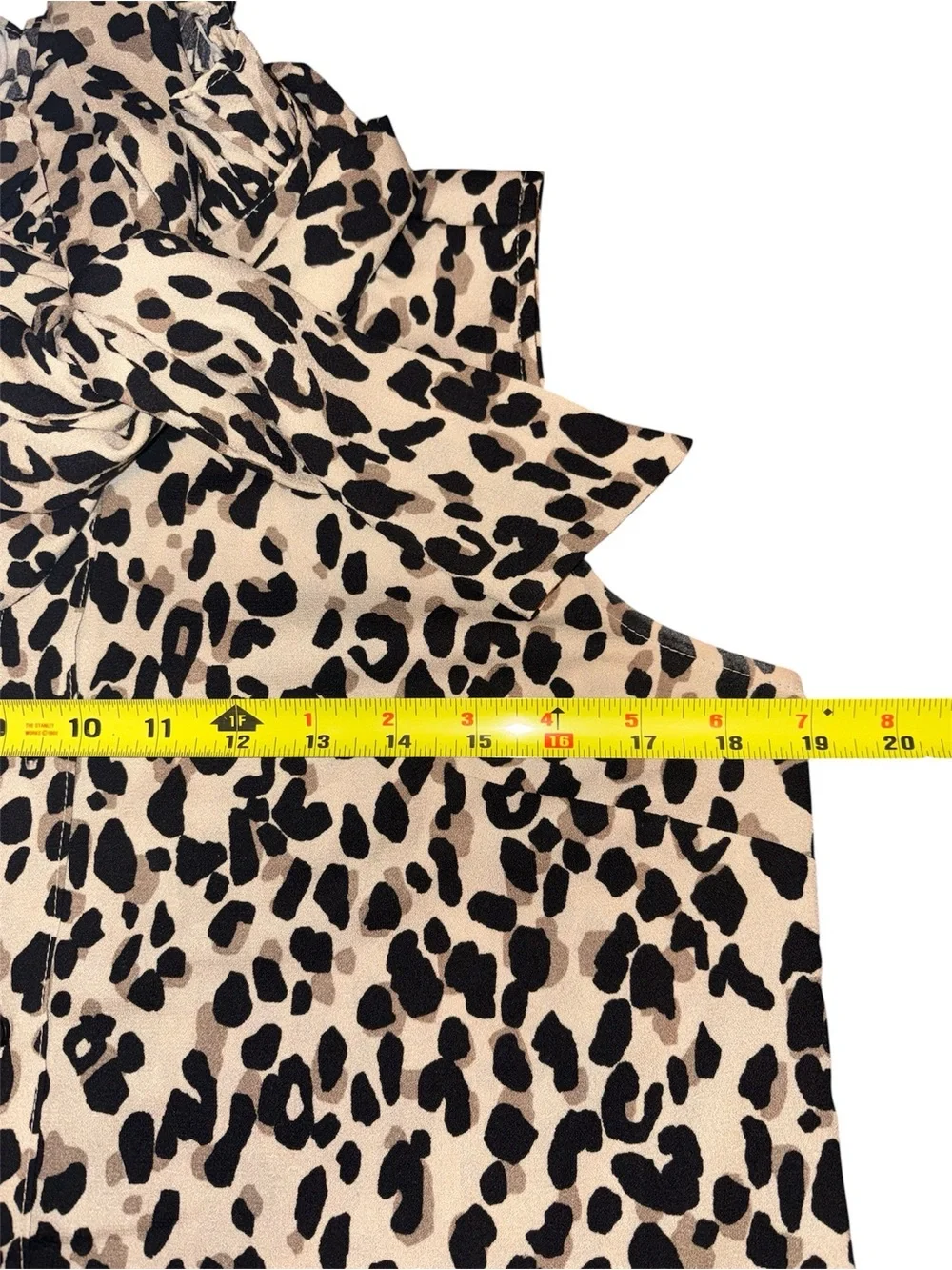 Halogen Sleeveless Tie Neck Leopard Print Blouse Careerwear Formal Size Small - Picture 8 of 16